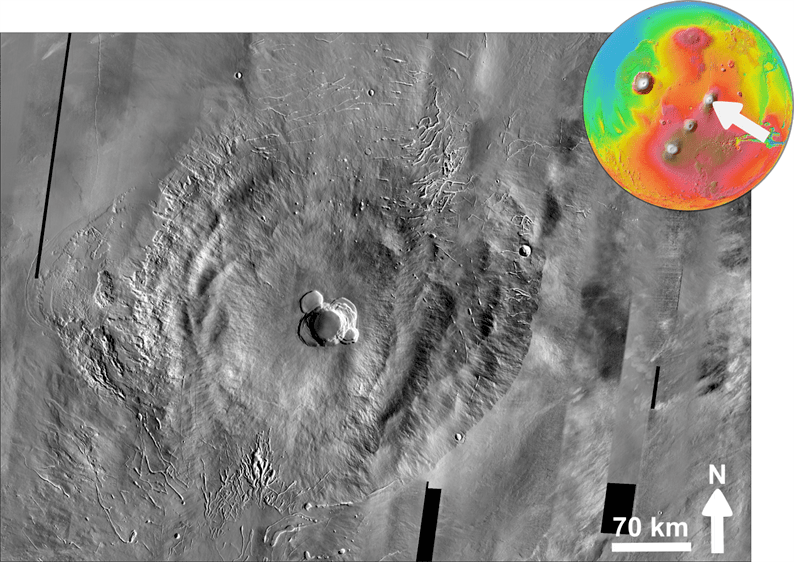 Spitze der höchsten Gipfel unseres Sonnensystems. Der höchste Berg der Welt