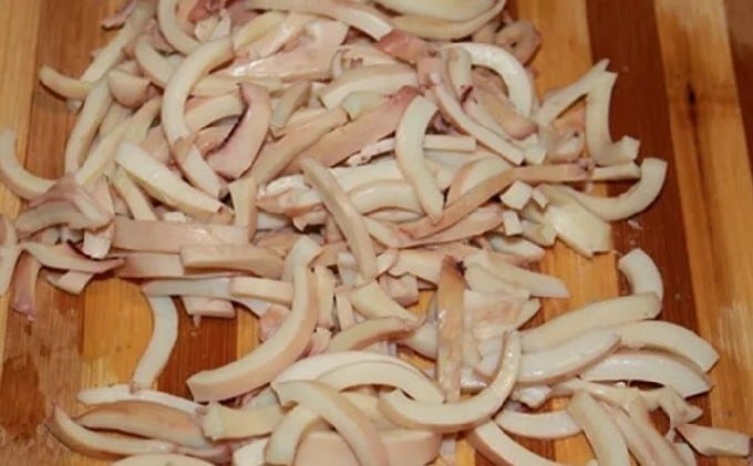 Squid salad - homemade and delicious recipes. Squid salad