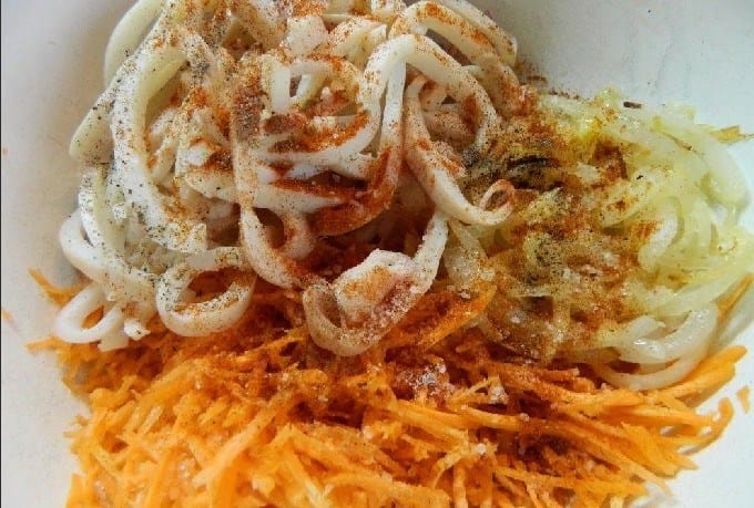 Squid salad - homemade and delicious recipes. Squid salad