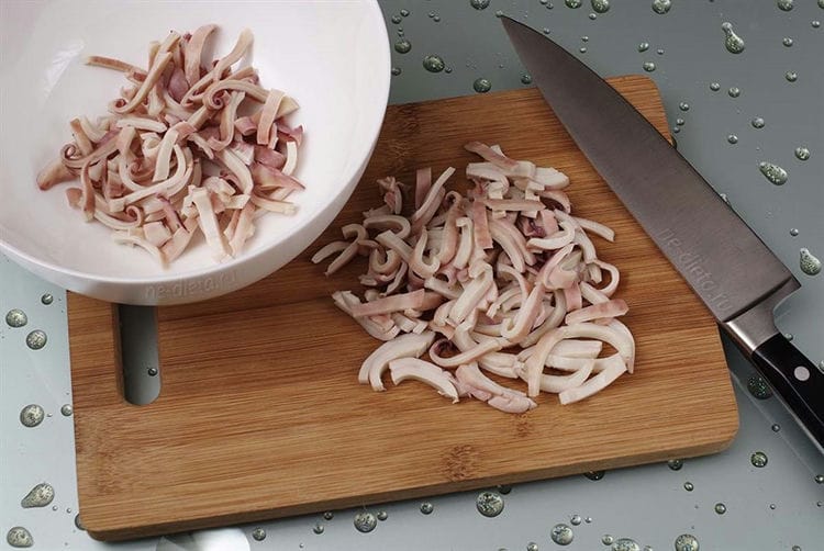Squid salad - homemade and delicious recipes. Squid salad