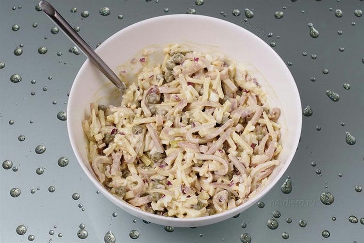Squid salad - homemade and delicious recipes. Squid salad