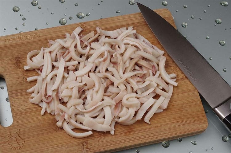 Squid salad - homemade and delicious recipes. Squid salad