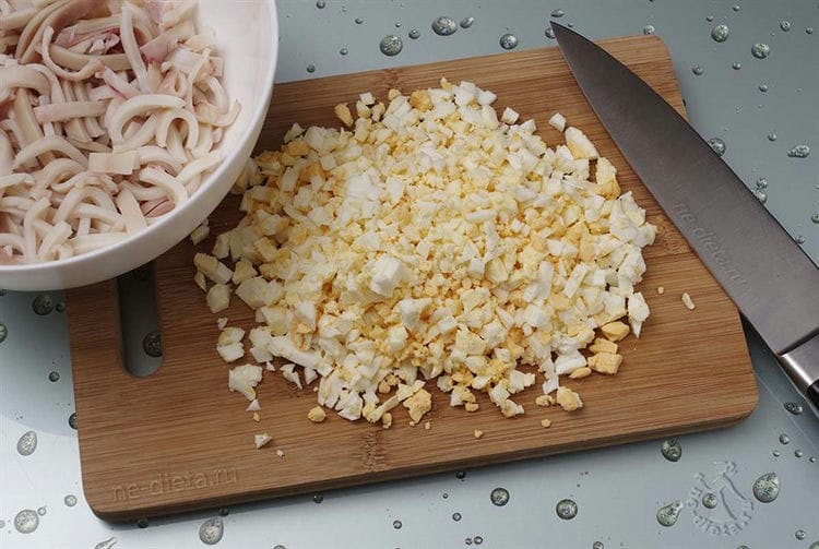 Squid salad - homemade and delicious recipes. Squid salad